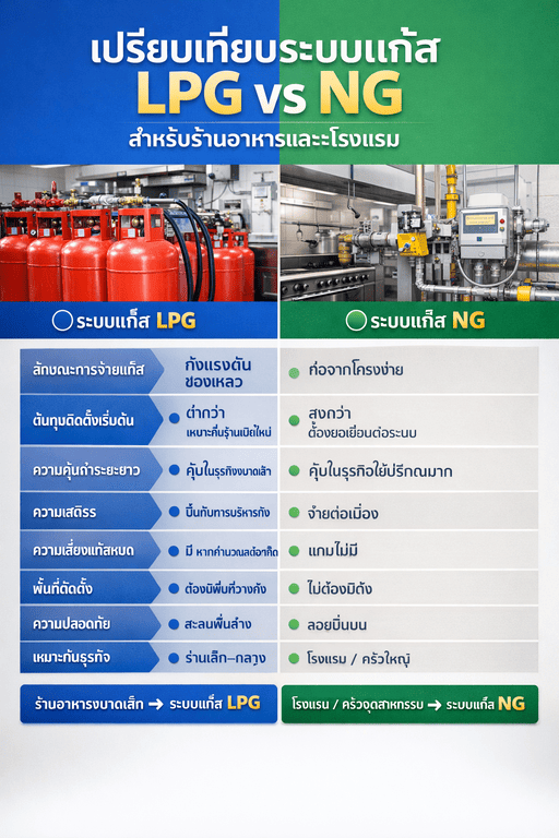 เปรียบเทียบ LPG กับ NG