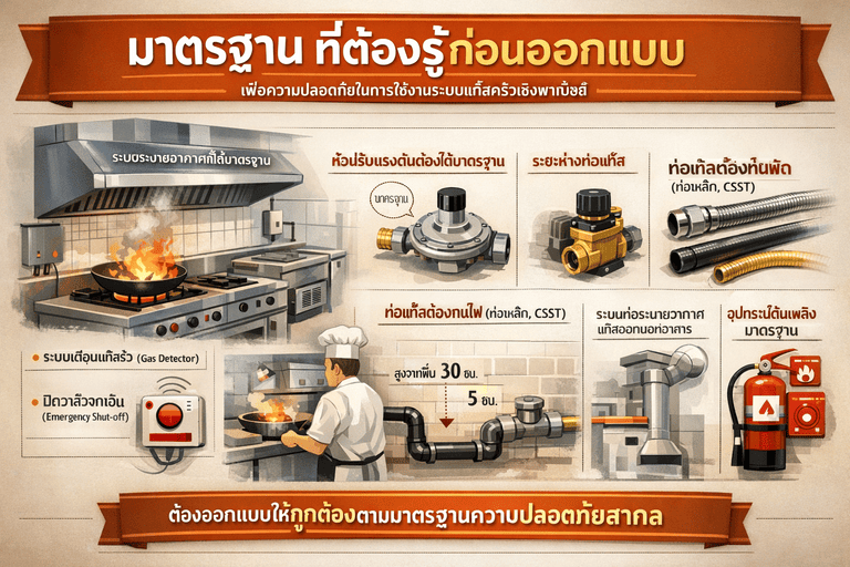 ออกแบบระบบแก๊สครัว