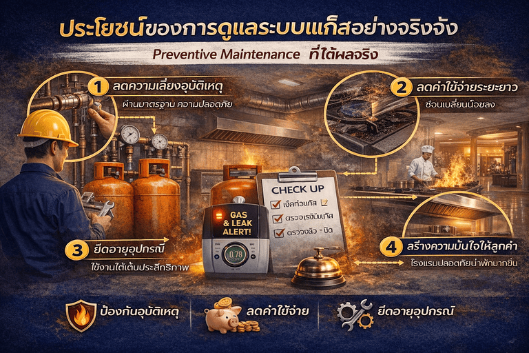 การดูแลระบบแก๊สโรงแรมประหยัดและปลอดภัย
