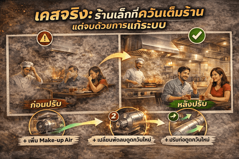 การปรับระบบระบายอากาศในร้านเล็ก