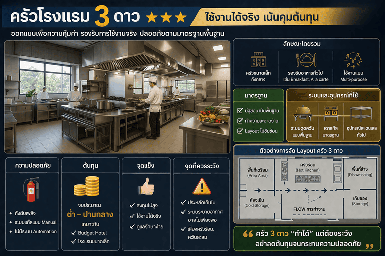 ครัวโรงแรม 3 ดาว_ การออกแบบและมาตรฐาน