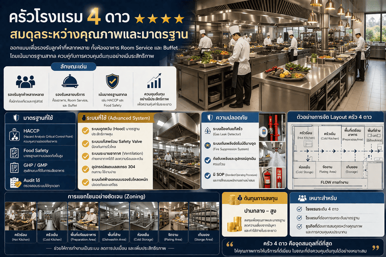 ครัวโรงแรม 4 ดาวคุณภาพสูง
