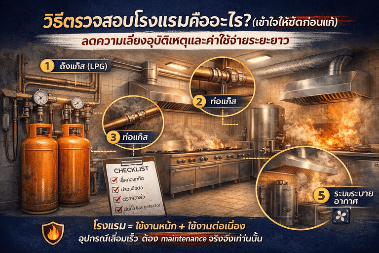 ระบบแก๊สในโรงแรมแบบละเอียด