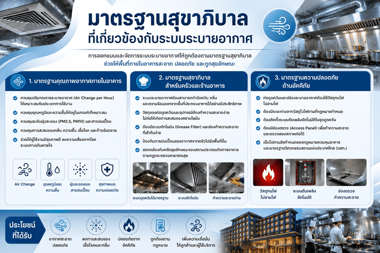 มาตรฐานสุขาภิบาลที่เกี่ยวข้องกับระบบระบายอากาศ