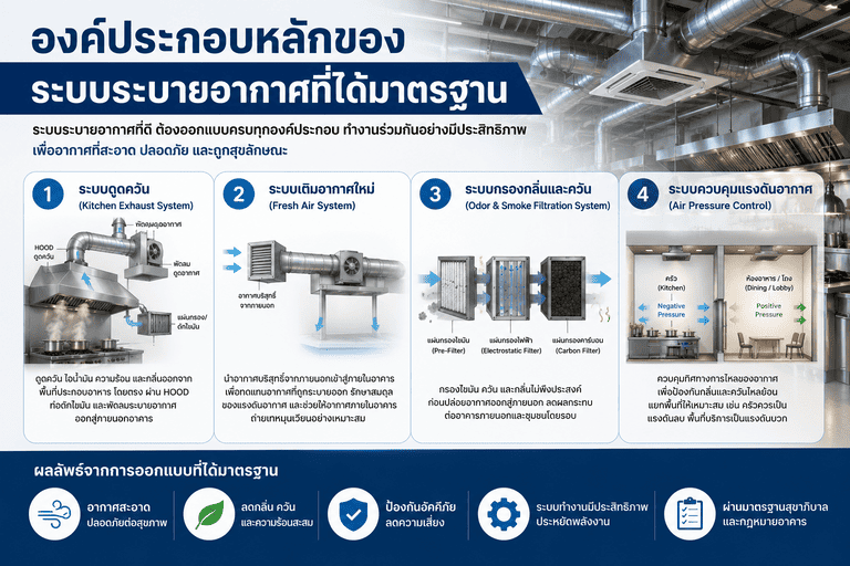องค์ประกอบหลักของระบบระบายอากาศที่ได้มาตรฐาน