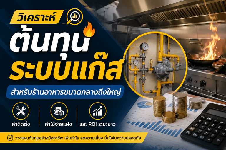 วิเคราะห์ต้นทุนระบบแก๊สสำหรับร้านอาหารขนาดกลางถึงใหญ่: ค่าติดตั้ง ค่าใช้จ่ายแฝง และ ROI ระยะยาว