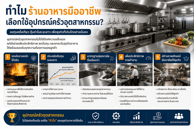 ทำไมร้านอาหารมืออาชีพเลือกใช้อุปกรณ์ครัวอุตสาหกรรม?