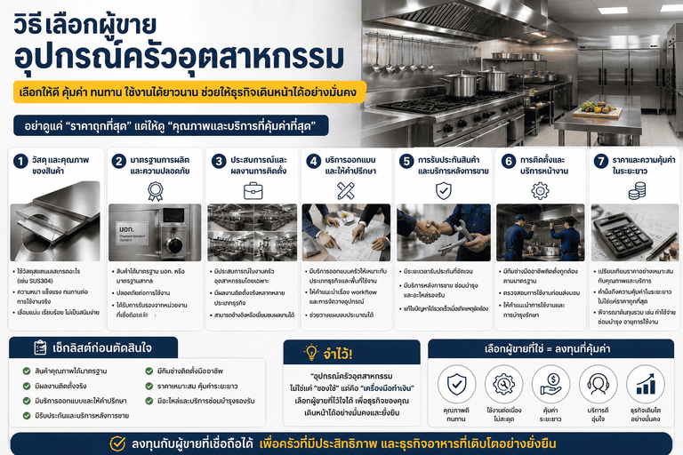 วิธีเลือกผู้ขายอุปกรณ์ครัวอุตสาหกรรม