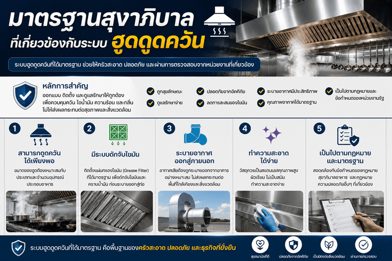มาตรฐานสุขาภิบาลที่เกี่ยวข้องกับระบบฮูดดูดควัน