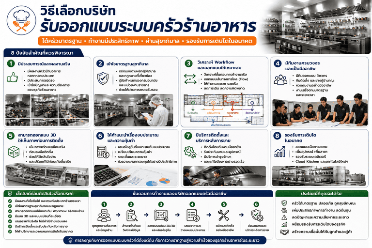 วิธีเลือกบริษัทรับออกแบบระบบครัวร้านอาหาร